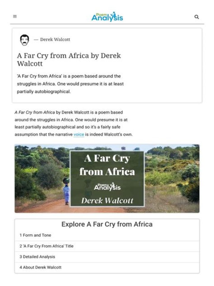 😊 Far cry from africa. A Far Cry from Africa Summary, Themes & Analysis