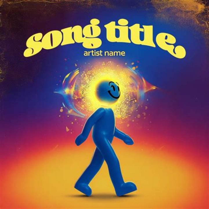 an album cover with a man's face being hit by a neon colored object