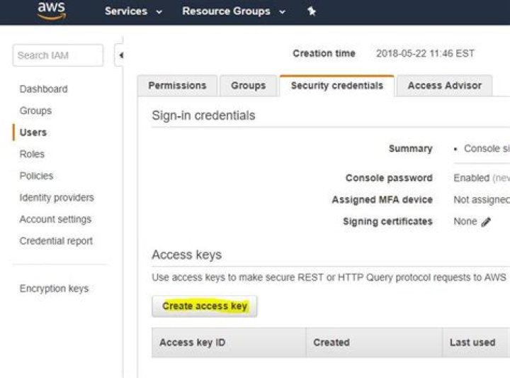AWS access keys