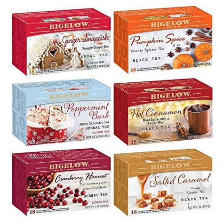 Bigelow Tea Seasonal 6 Flavor Variety Pack, 18Count Teabags, 6Count
