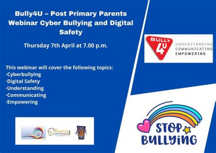 Bully4U Post Primary Parents Webinar Cyber Bullying and Digital
