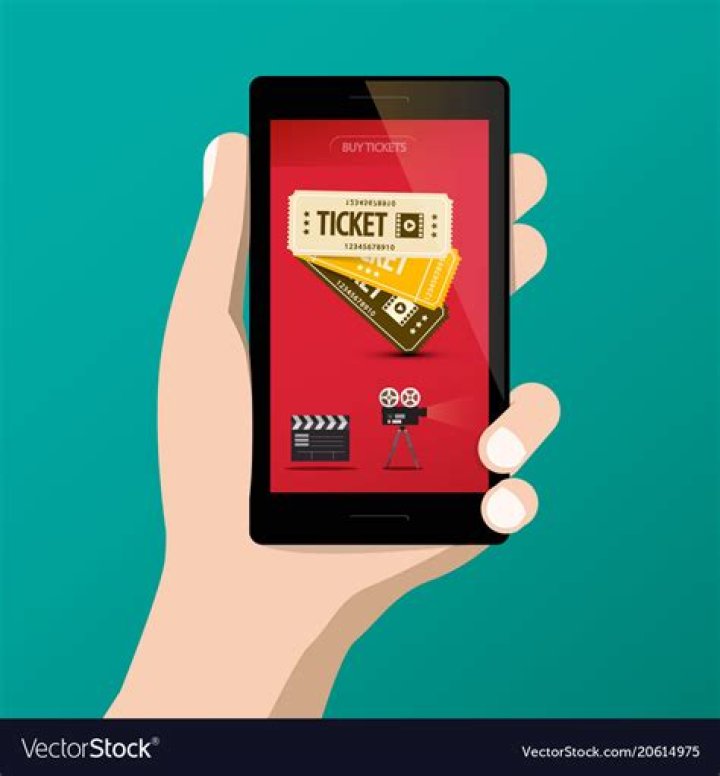 Buying cinema movie tickets online Royalty Free Vector