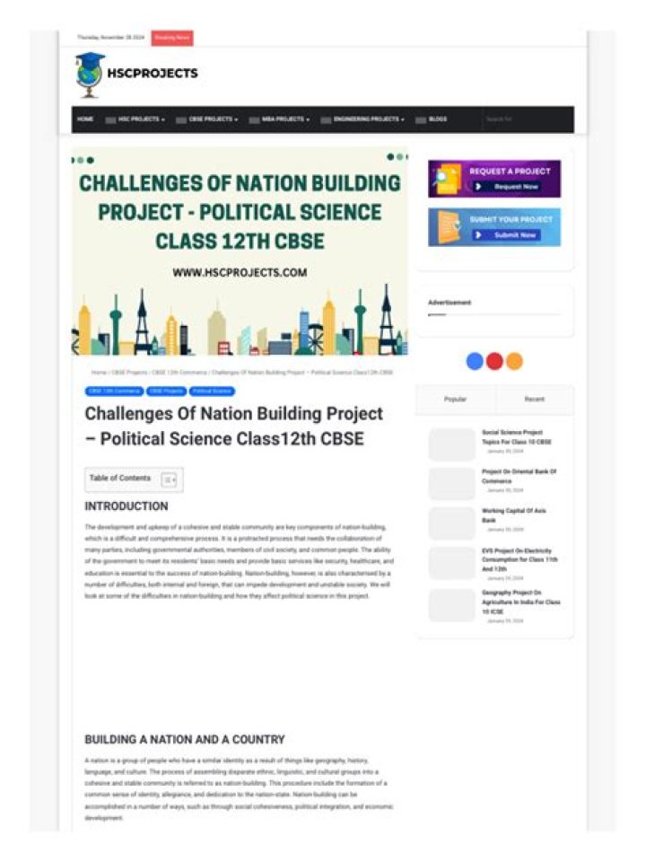 Challenges Of Nation Building Project Political Science Class12th CBSE