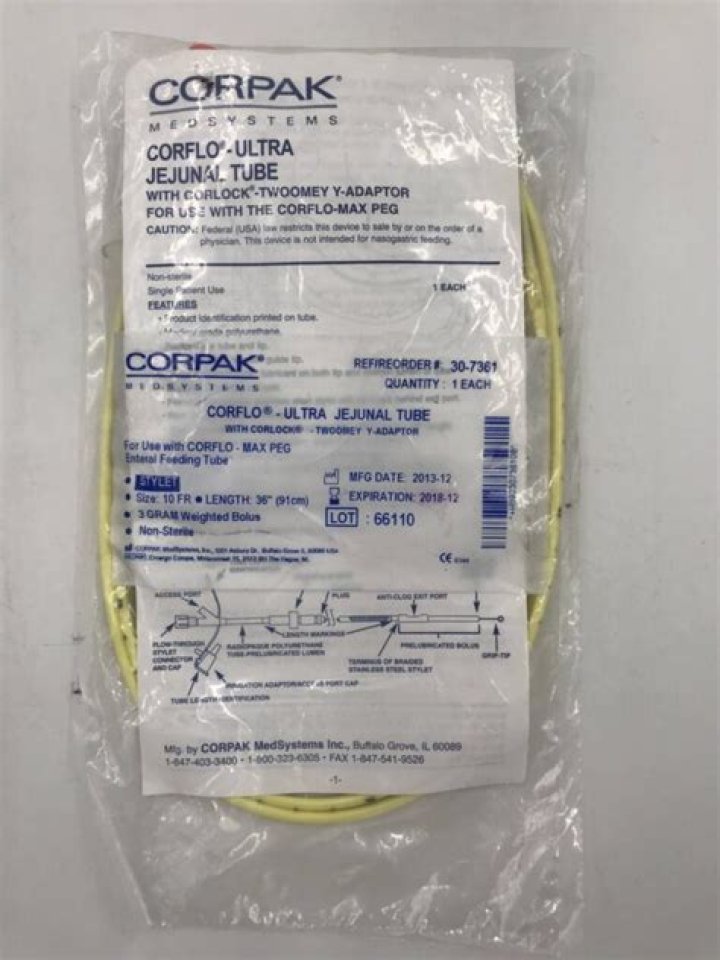 Corpak CORFLO Ultra Lite NonWeighted Nasogastric Feeding Tubes With Stylet