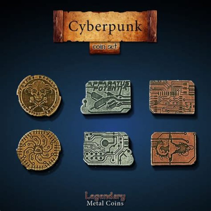 Cyberpunk SetLegendary Metal Coins Drawlab Entertainment