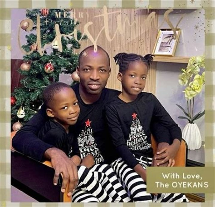 Dunsin Oyekan Rocks Matching Christmas Outfits With Children Religion