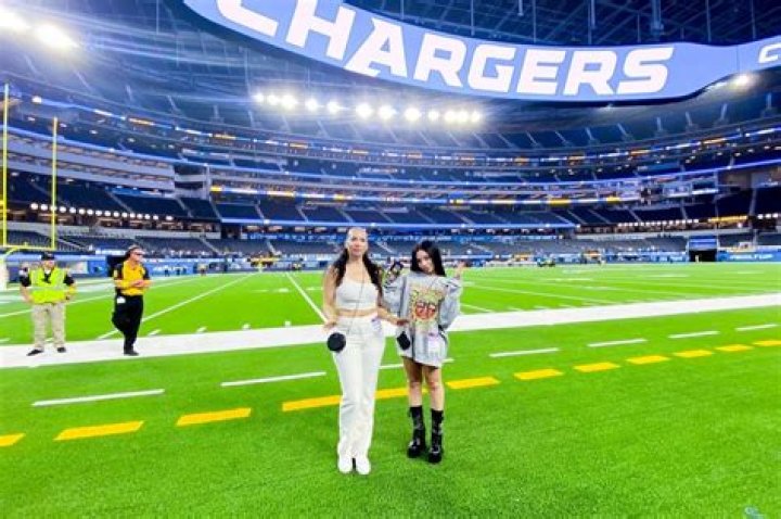 Ebie Wright and Her Mother at the LA Chargers vs Dallas Cowboy Game at SOFI Stadium in Inglewood