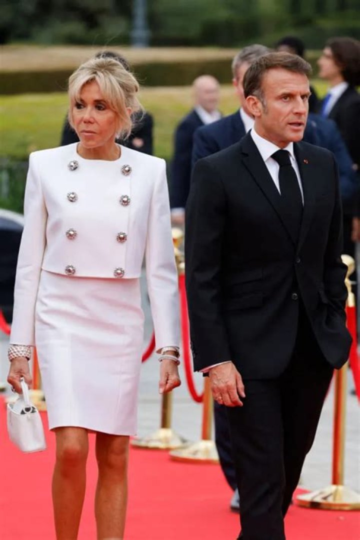 France&rsquo;s First Lady Brigitte Macron Gets Chic in Pussybow Dress