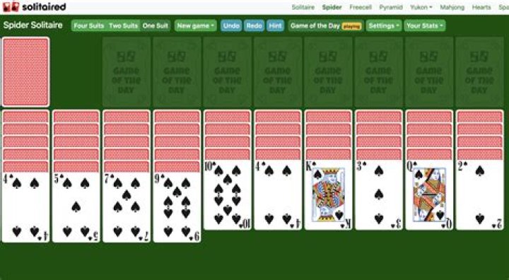 Free Spider Solitaire Spider Two Decks Screenshot