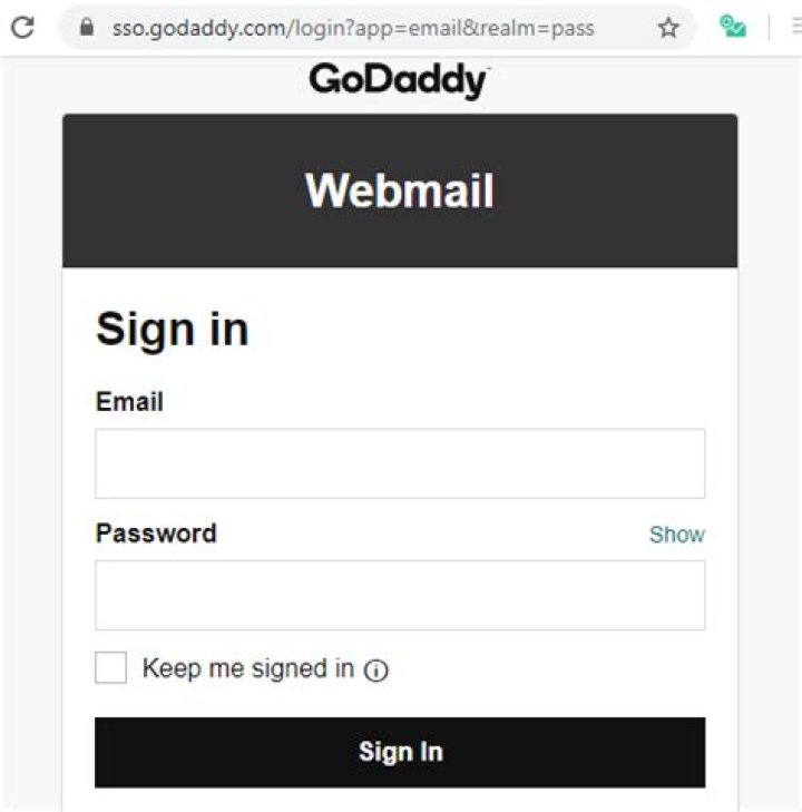 GoDaddy Email login app Sso Webmail signin