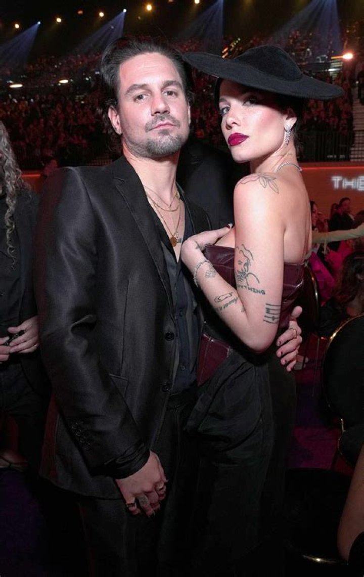 HALSEY &bull; Halsey with her dad at the Grammys.