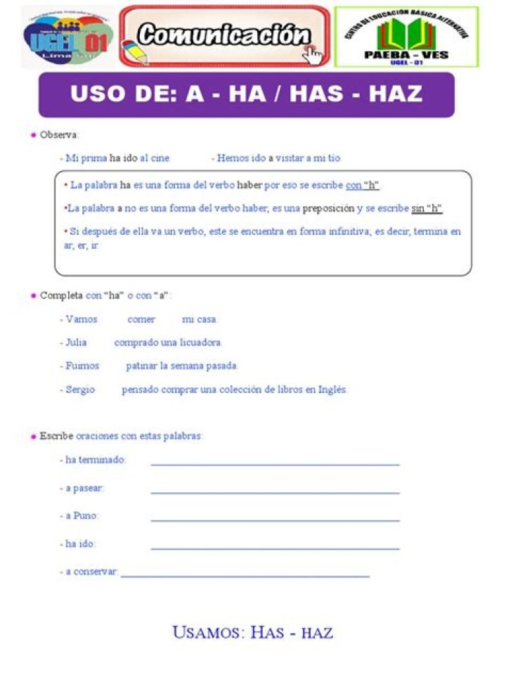 Haz, Has o As &iquest;c&oacute;mo se escribe correctamente? ejemplos Educaci&oacute;n