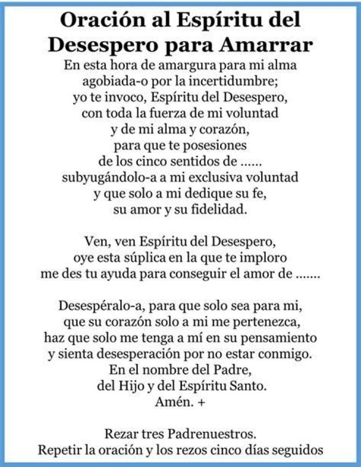 Oracion Del Desespero Y Dominio
