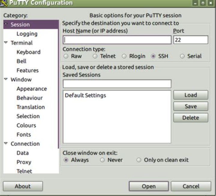 PuTTY Connect to Serial Port