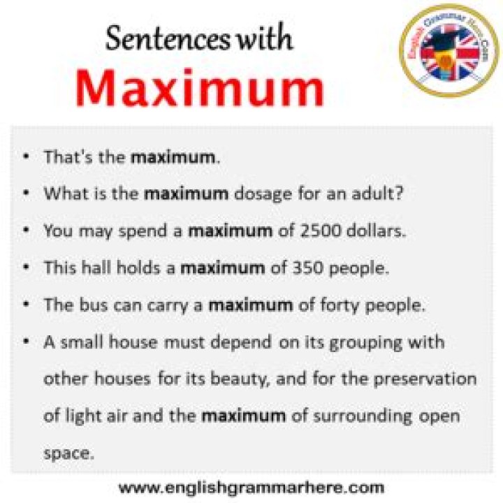 Sentences with Maximum, Maximum in a Sentence in English, Sentences For