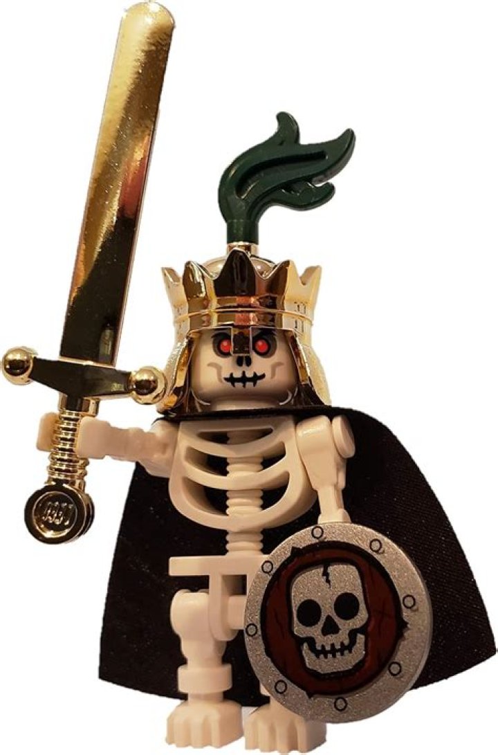 Skeleton King LEGO Castle Minifigure with Crown, Sword