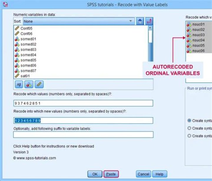 SPSS Recode with Value Labels Tool