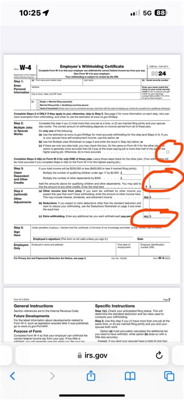 Standard Deduction On W4