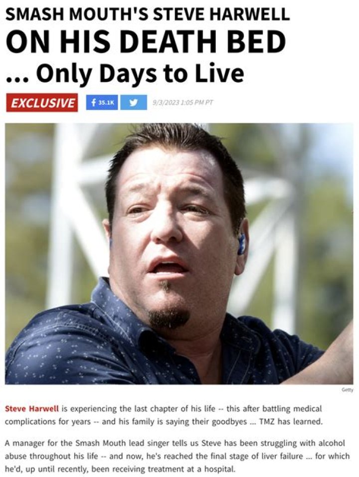 Steve Harwell on death bed