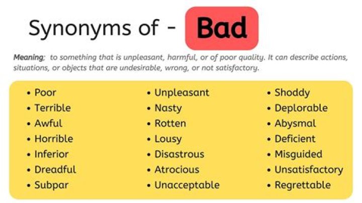 Synonym Words for BAD ️ ️ ️ ITTT