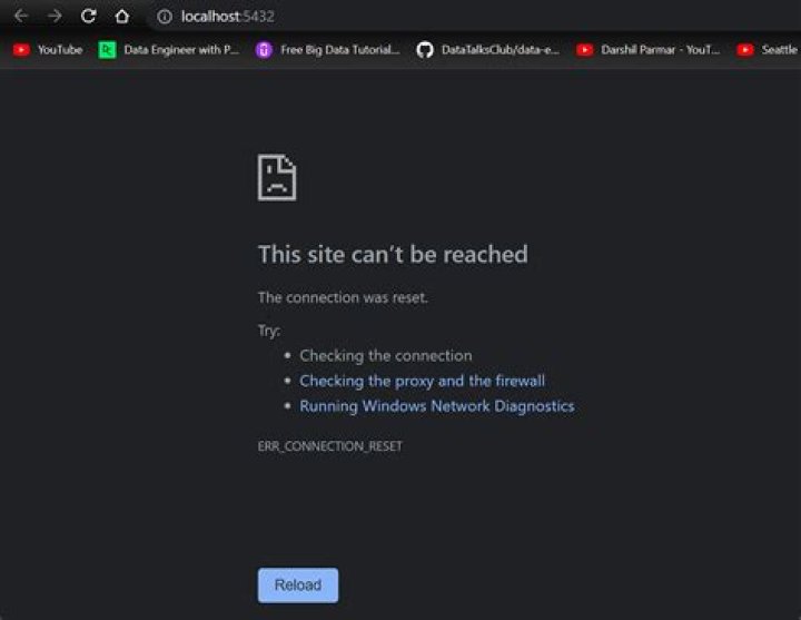 Unable to connect docker postgres Docker Desktop for Windows Docker
