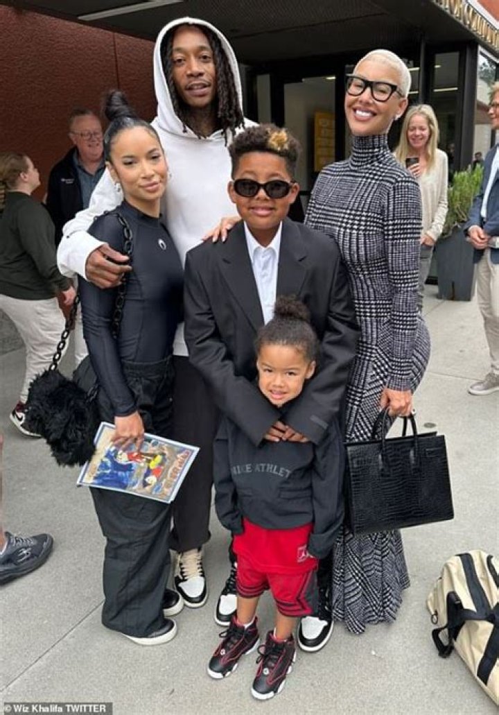 Wiz Khalifa And His Son Sebastian Wear Matching 7k Sneakers Posing In
