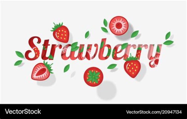 Word strawberry design in paper art style Vector Image