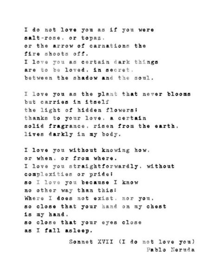 XVII by Pablo Neruda White Background Etsy Pablo neruda